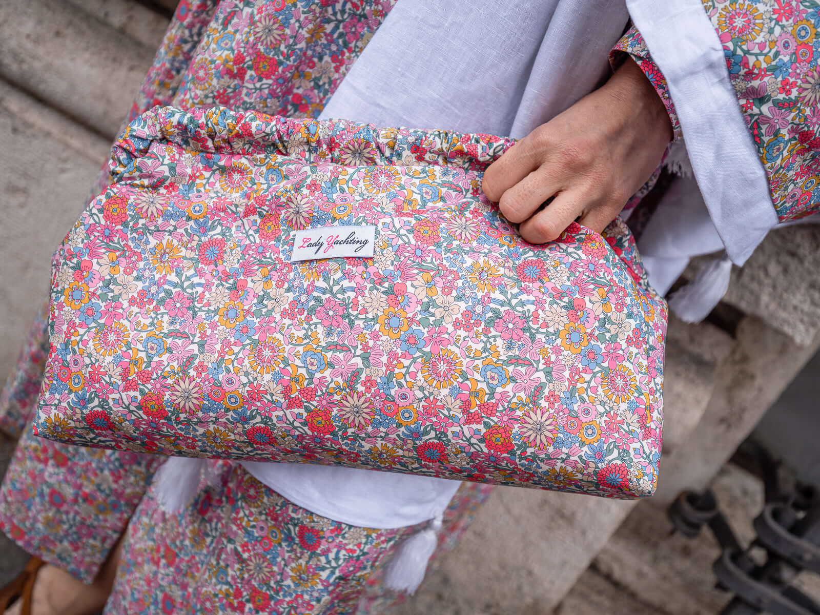 Clutch Floralia maxi - fiori rosa |  Floralia