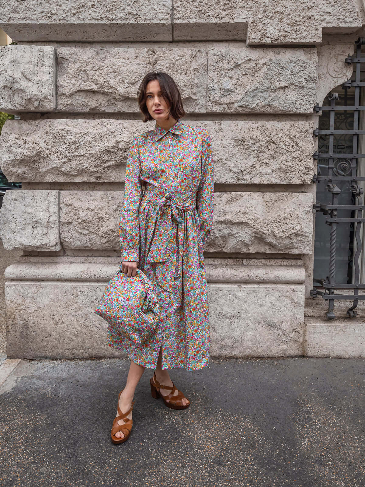 Abito Sofia in tessuto Liberty — multicolor | Floralia