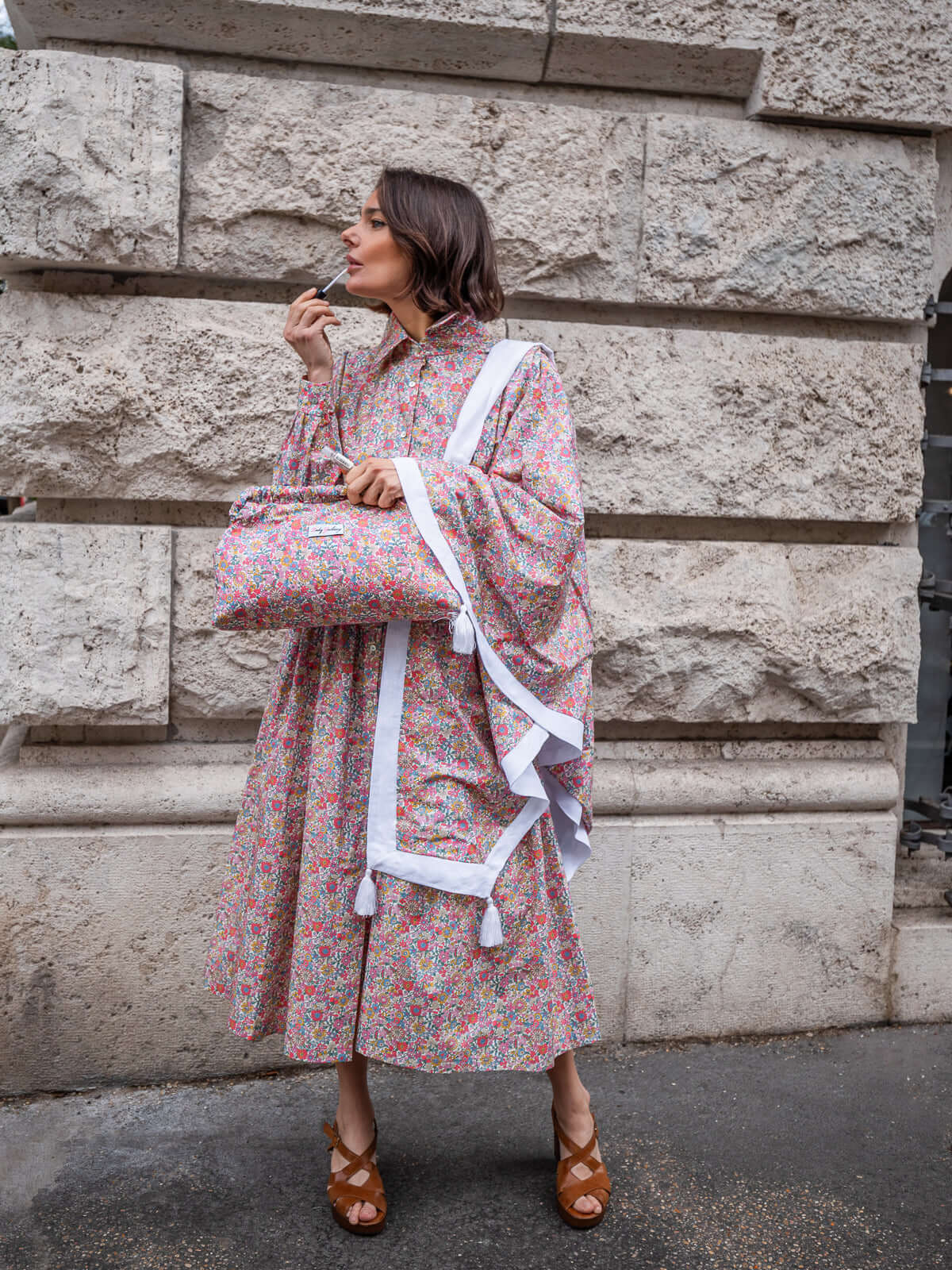 Clutch Floralia maxi - fiori rosa |  Floralia