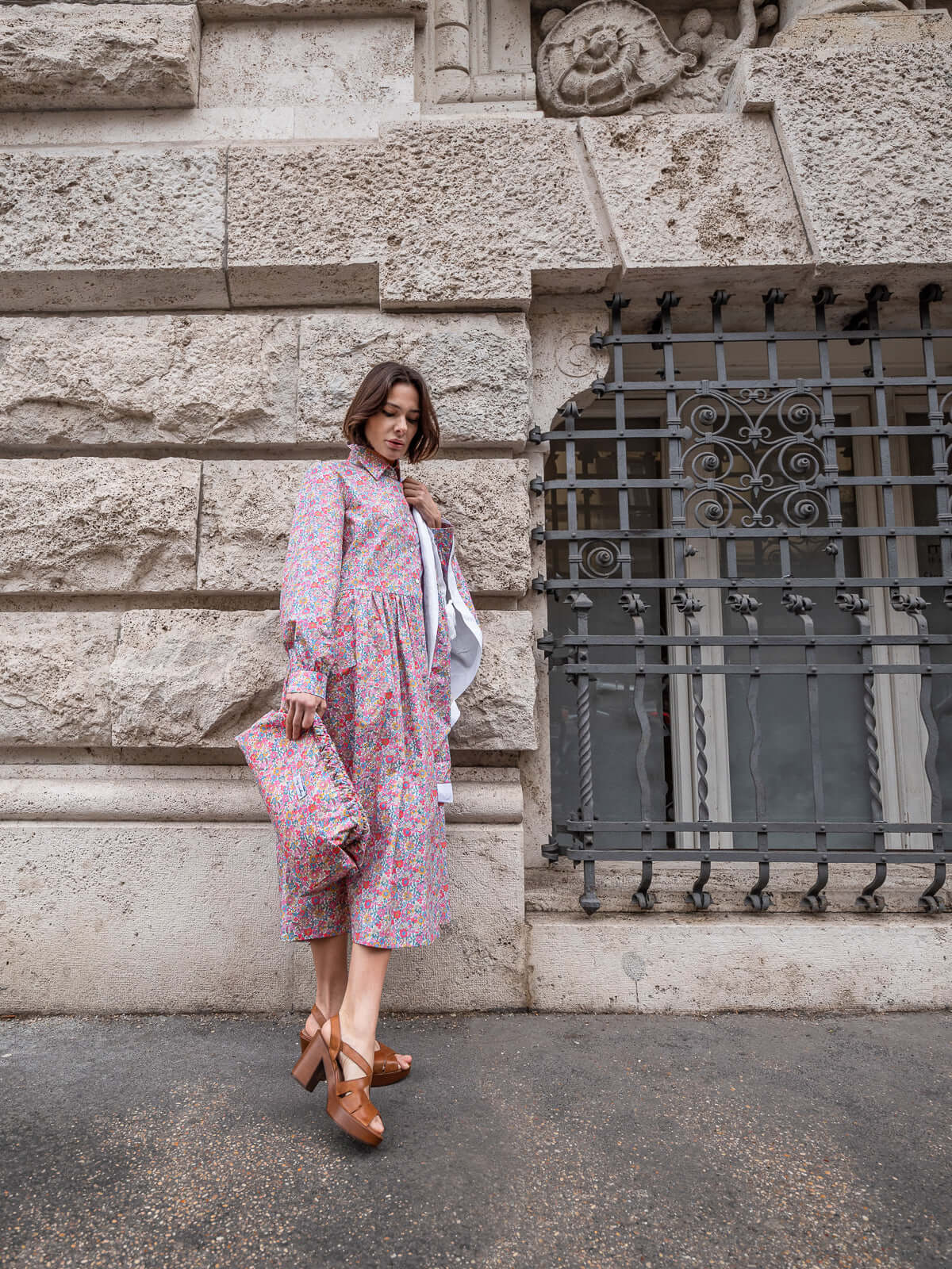 Clutch Floralia maxi - fiori rosa |  Floralia