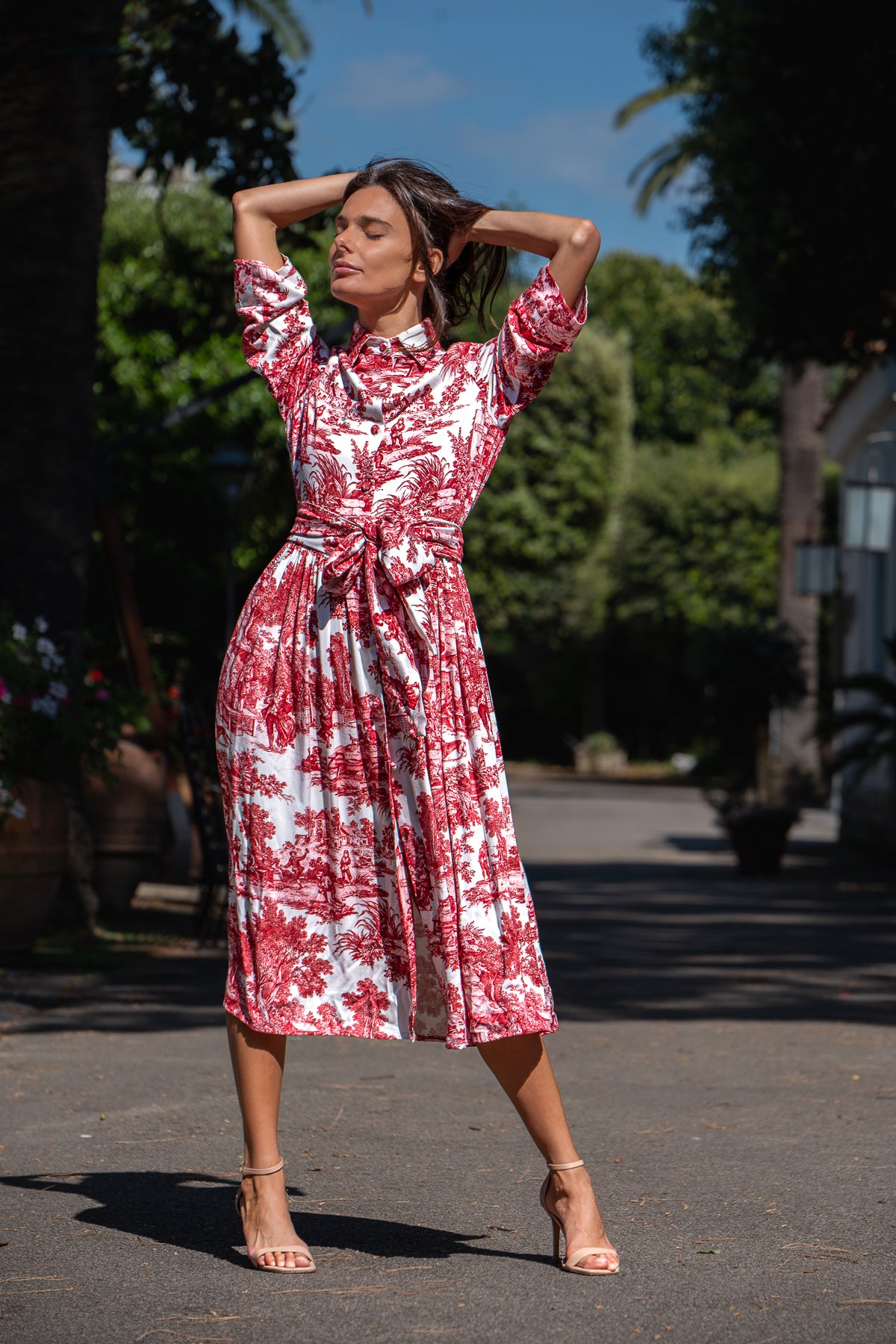 Abito Sofia stampa in Toile de Jouy