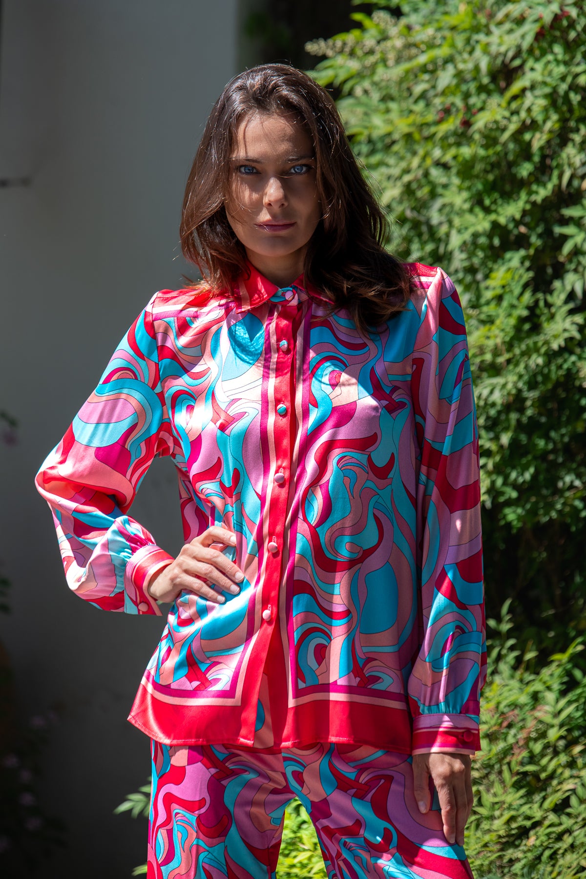 Camicia  Elisabeth Graffiti in seta