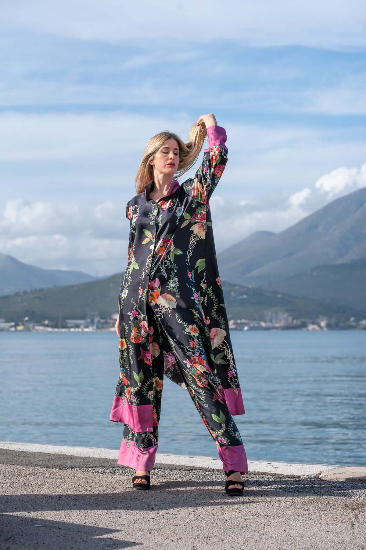 Pantalone Marlene in seta