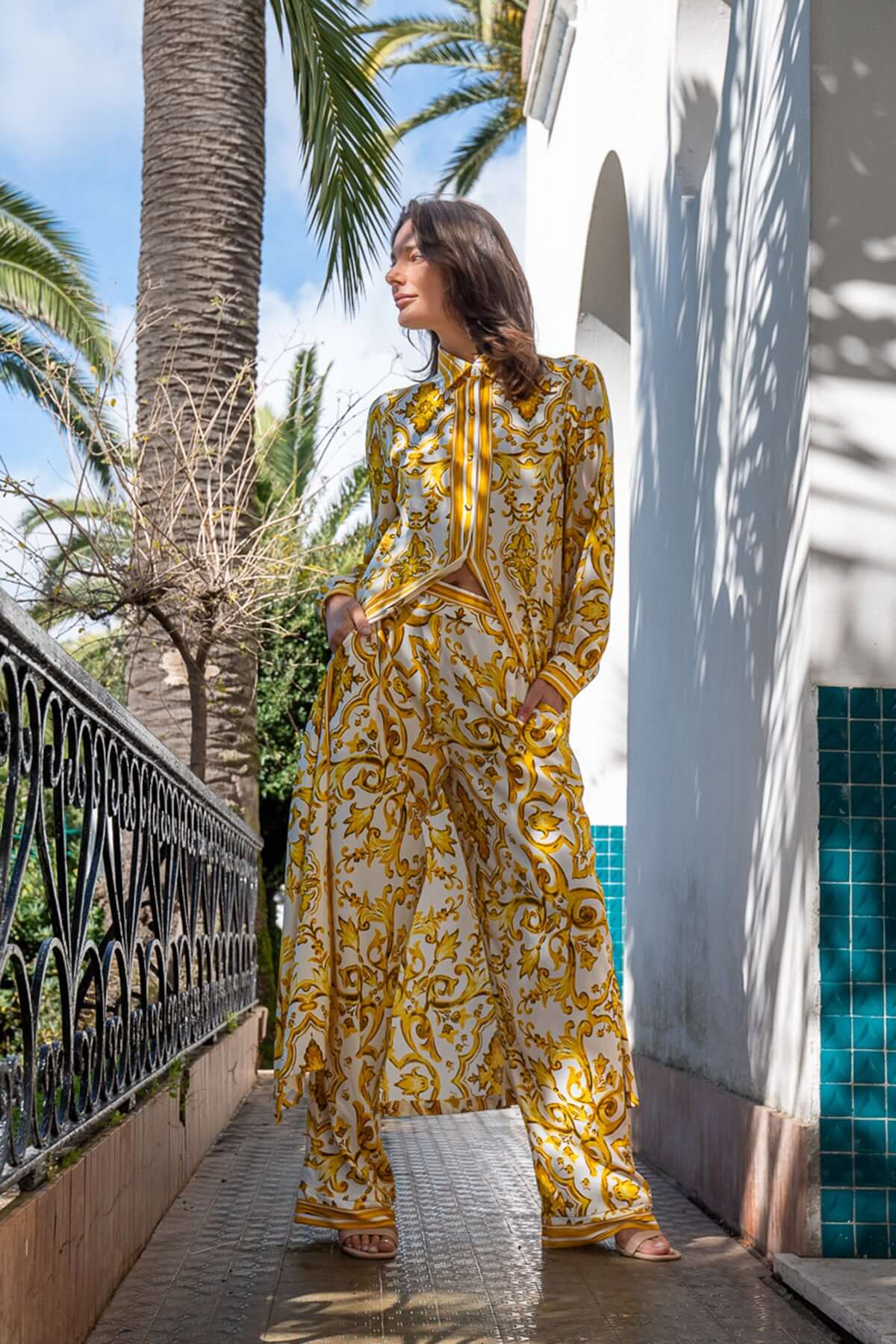 Pantalone Marlene in seta