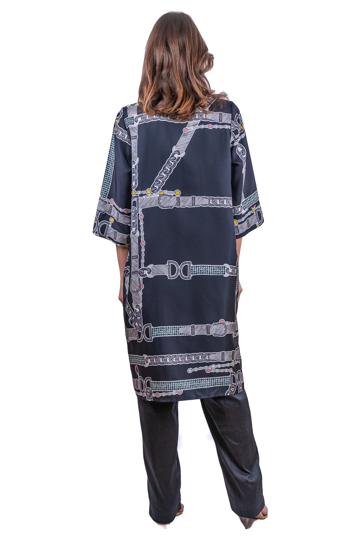 Chemisier Diana Lounghette nero twill di seta
