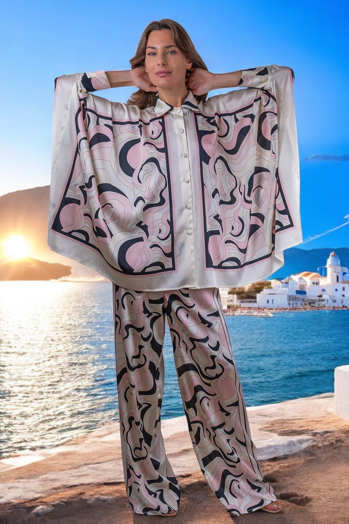 Pantalone Marlene in seta