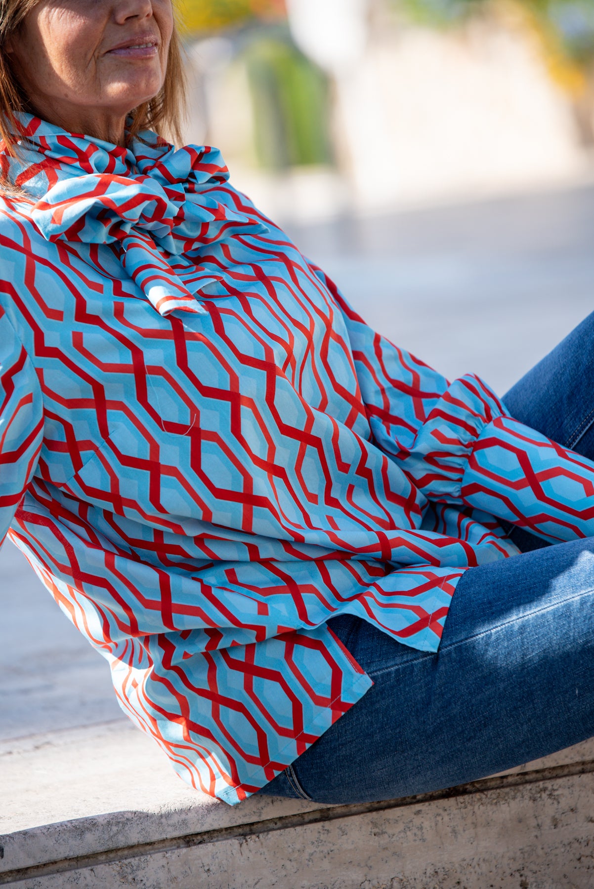 Blusa danza rossa con foulard