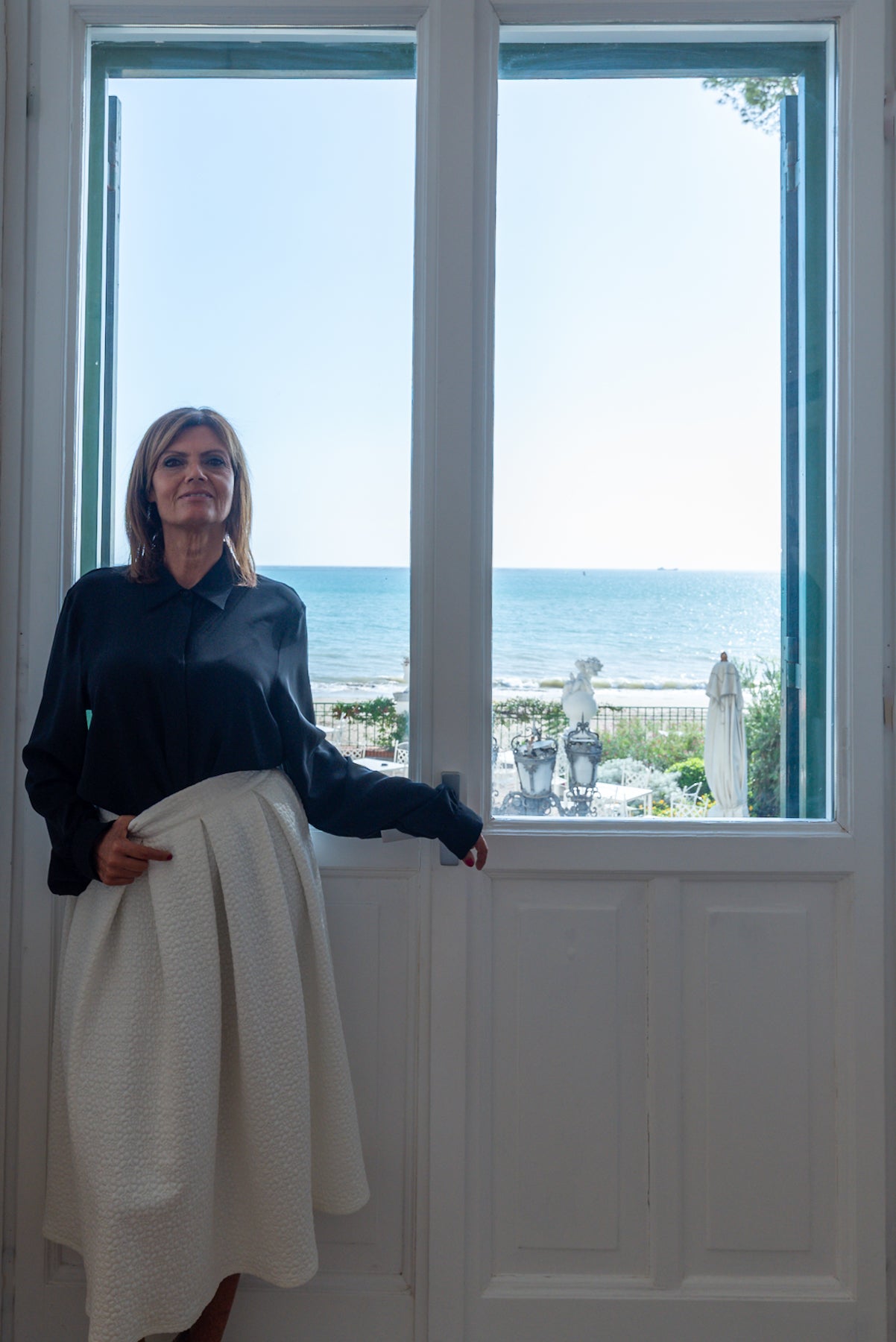 Gonna broccato bianca