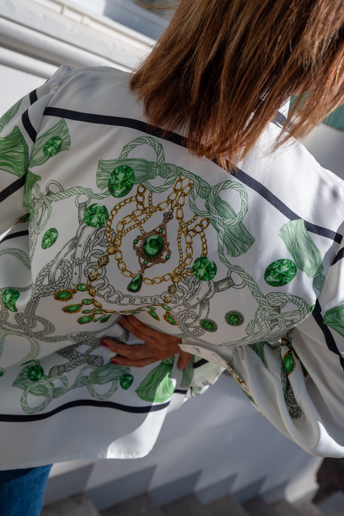 Camicia Elisabeth in twill di seta Smeraldo