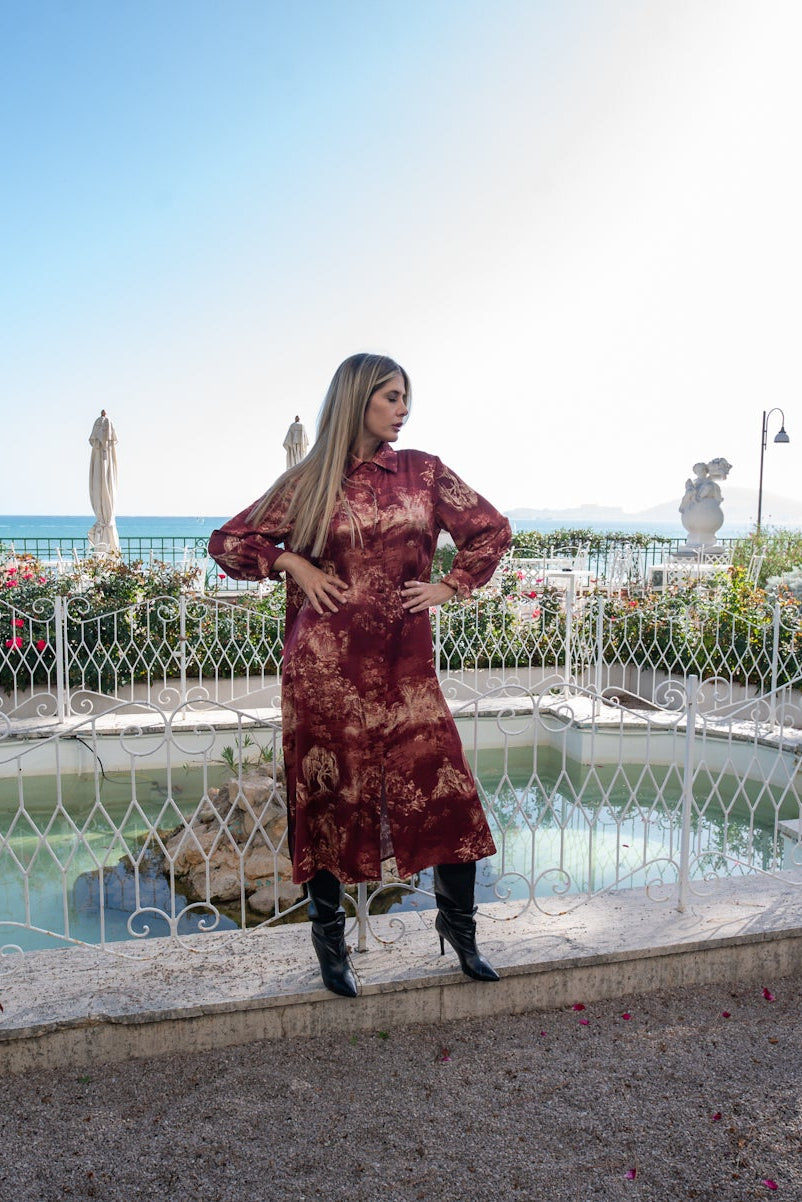 Chemisier Diana Oriente in borgogna