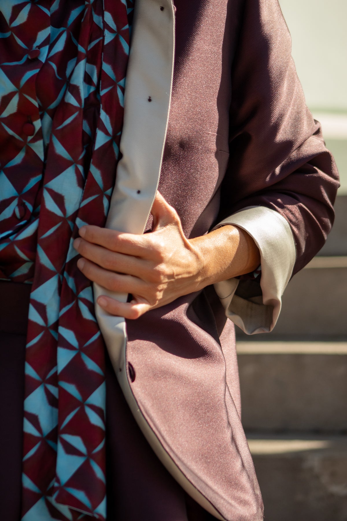 Giacca Mikado Borgogna