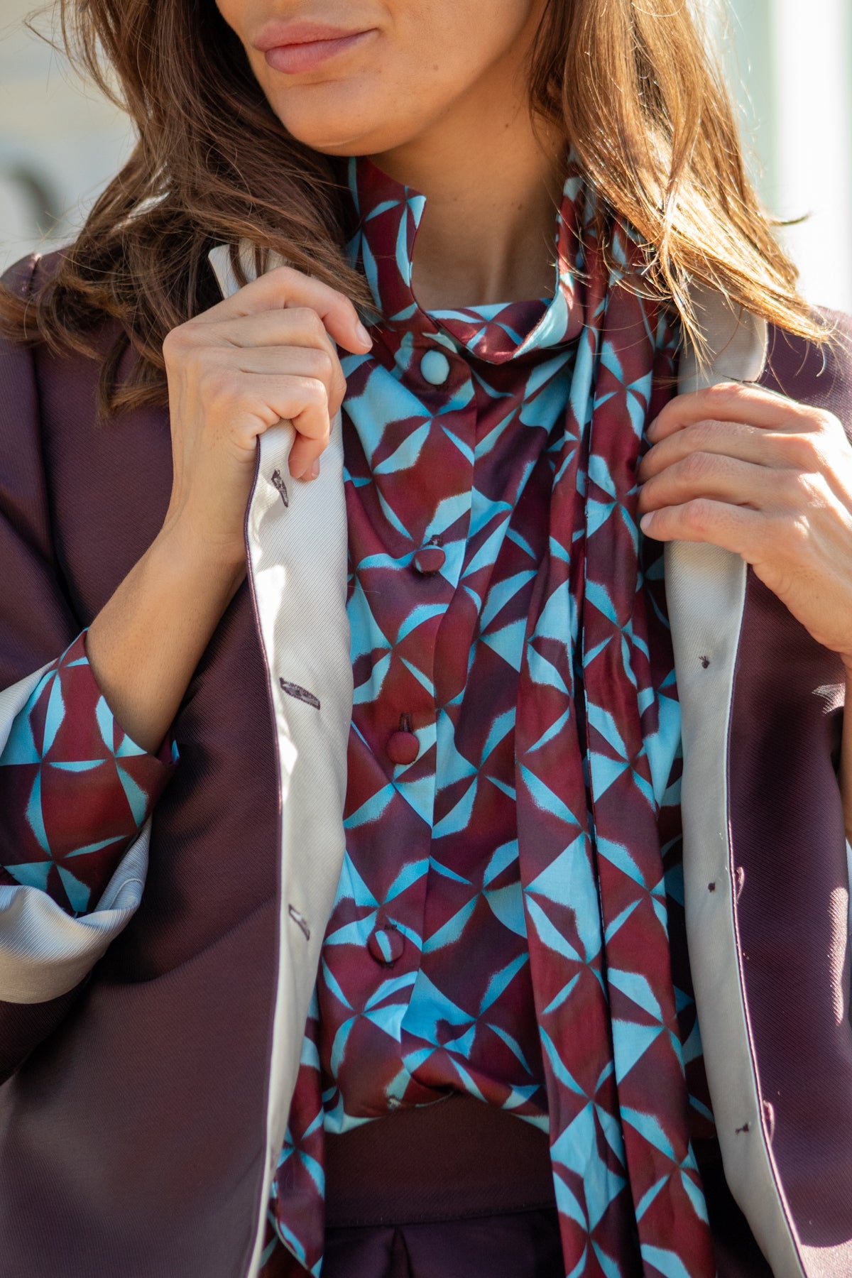 Giacca Mikado Borgogna