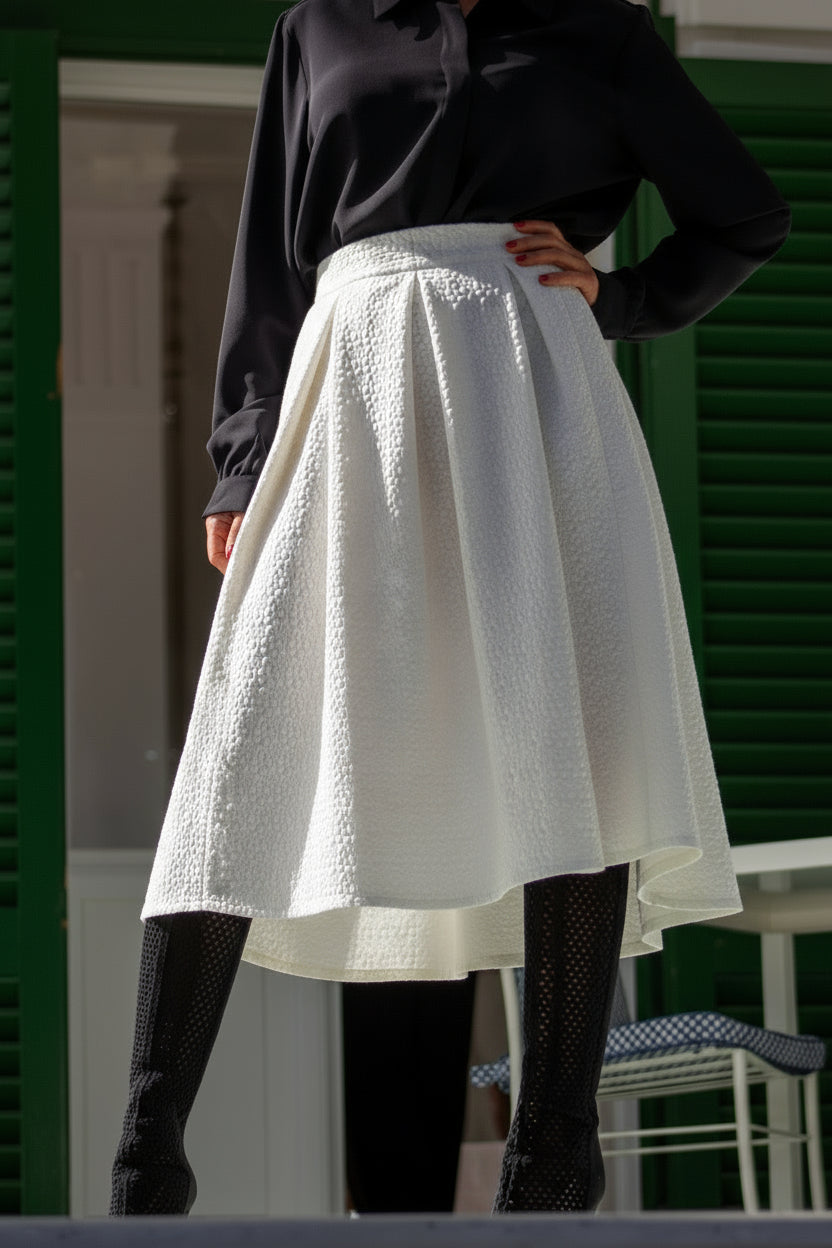 Gonna broccato bianca