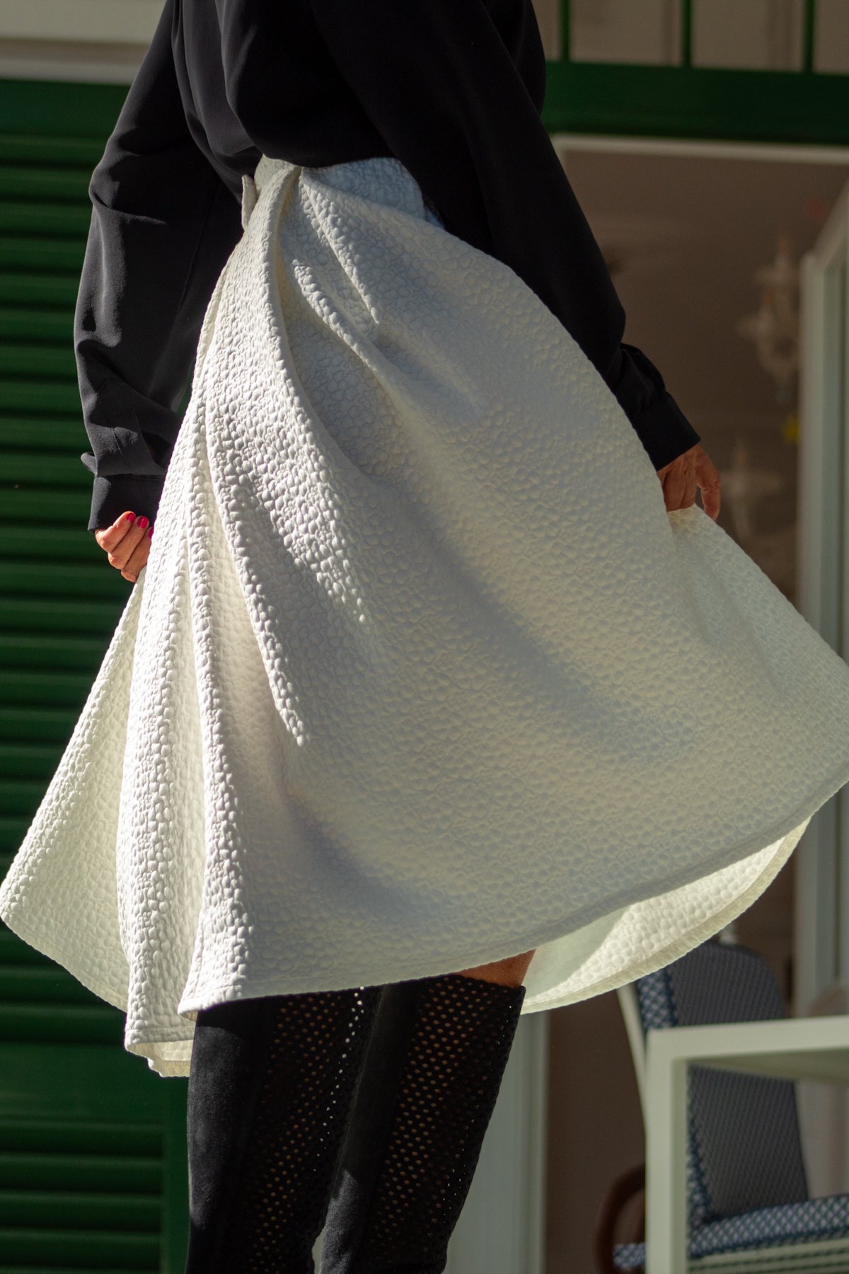 Gonna broccato bianca