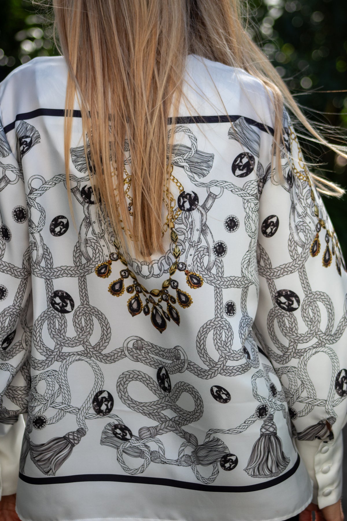 Blusa Elisabeth in twill di seta Onice