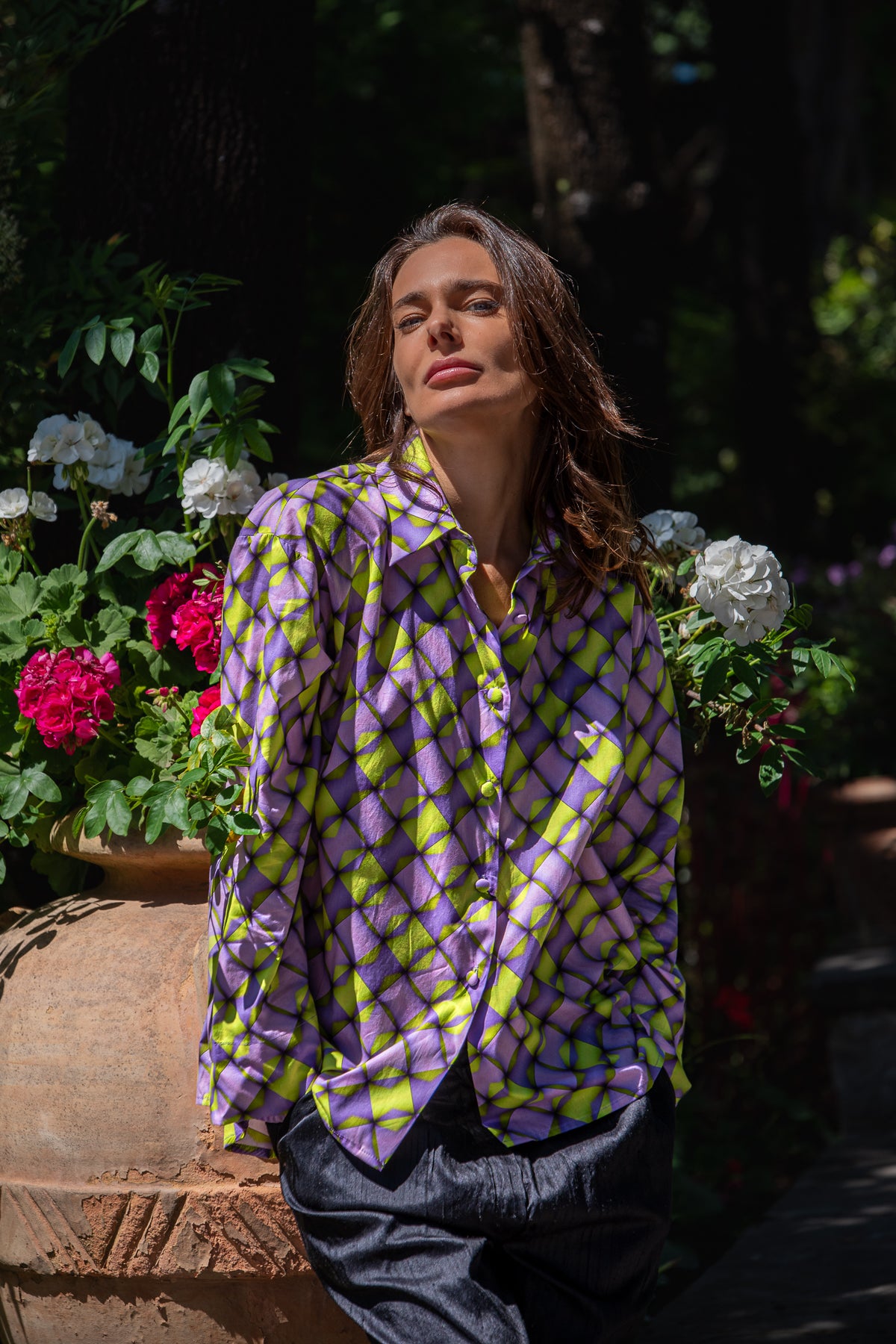 Camicia  Elisabeth: Eleganza senza tempo, Geometrica in cotone